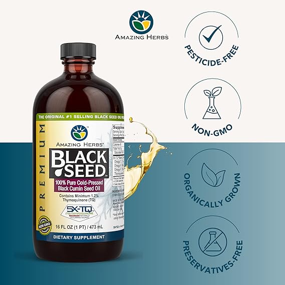 AMAZING HERBS PREMIUM BLACK SEED OIL 16OZ