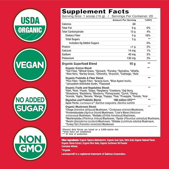 Organic Super Greens Berry Flavor