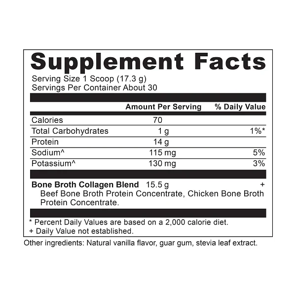 Ancient Nutrition Bone Broth Collagen - Vanilla - 30 srv Powder